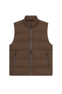Les Deux Men's Noor Ripstop Vest in slate brown - men's jacket