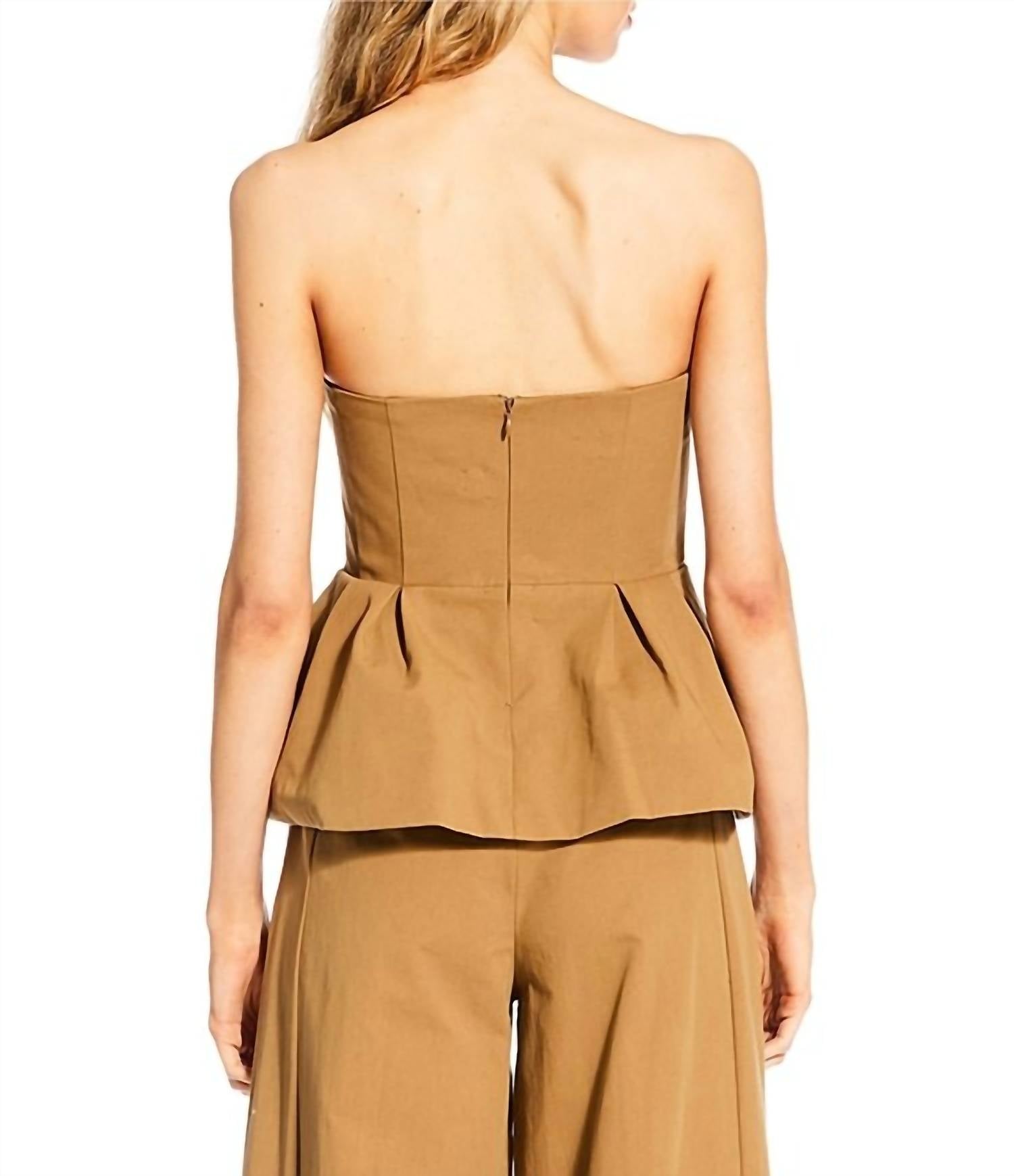 Line And Dot - Tove Coordinating Sleeveless Corset Peplum Top