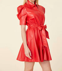 Dolce Cabo - Vegan Leather Puff Sleeve Dress