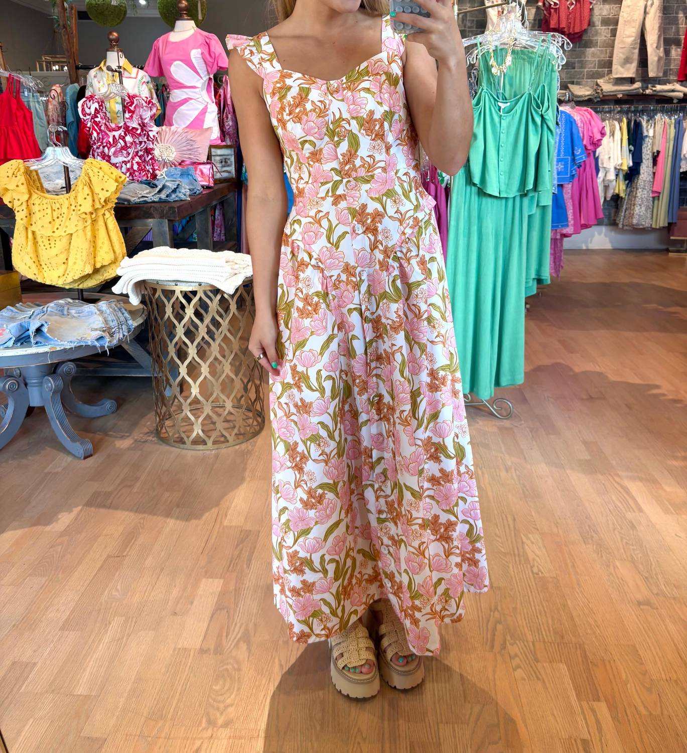 Strut & Bolt - Floral Fit And Flare Maxi Dress