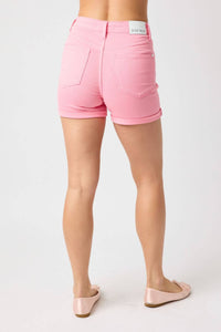 Judy Blue - Women's High Waist Tummy Control Garment Dyed Shorts