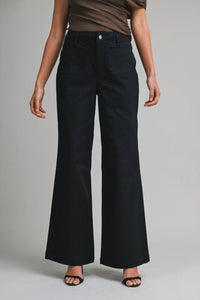Mable - Front Patch Wide Leg Pants