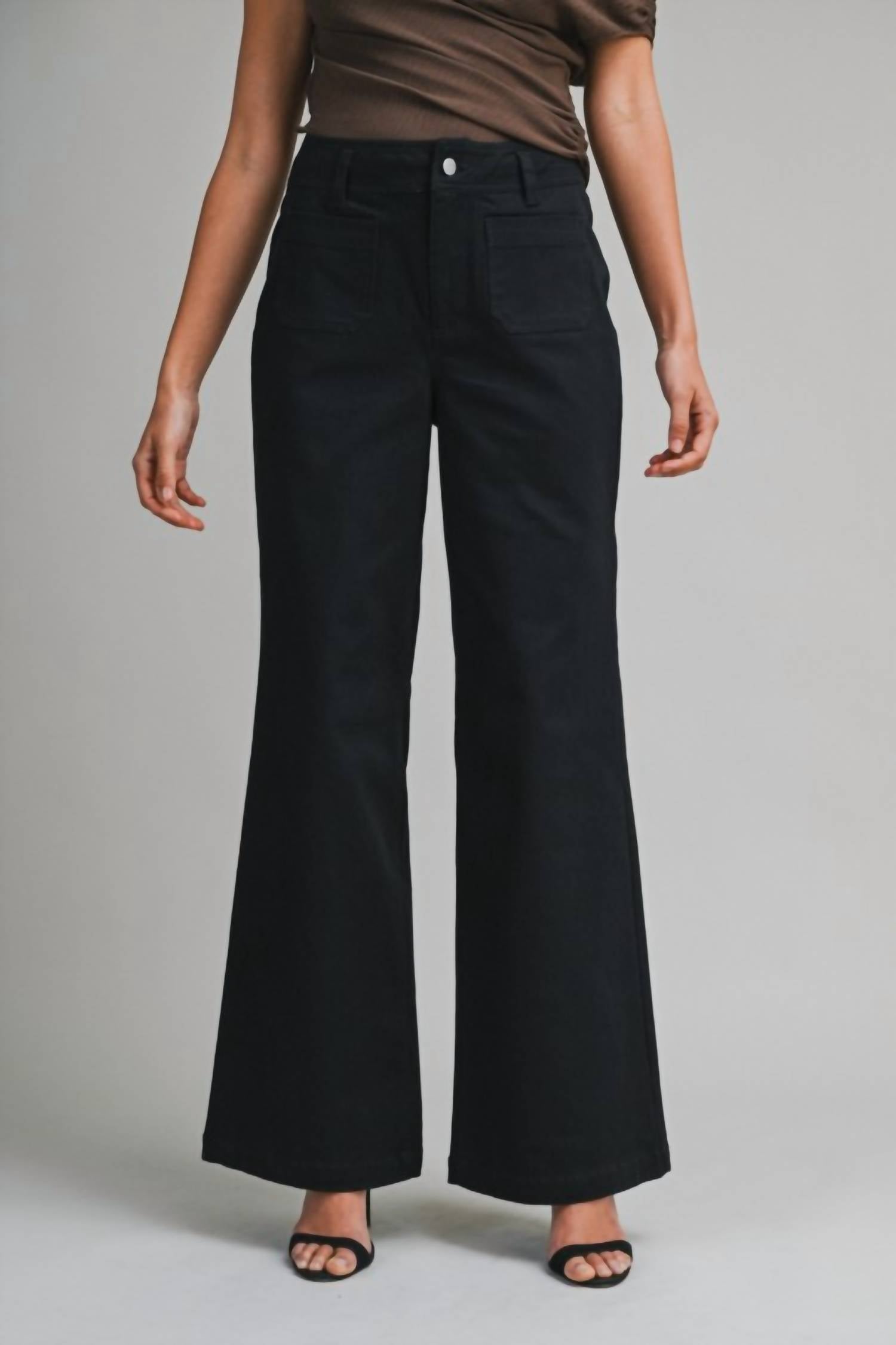 Mable - Front Patch Wide Leg Pants