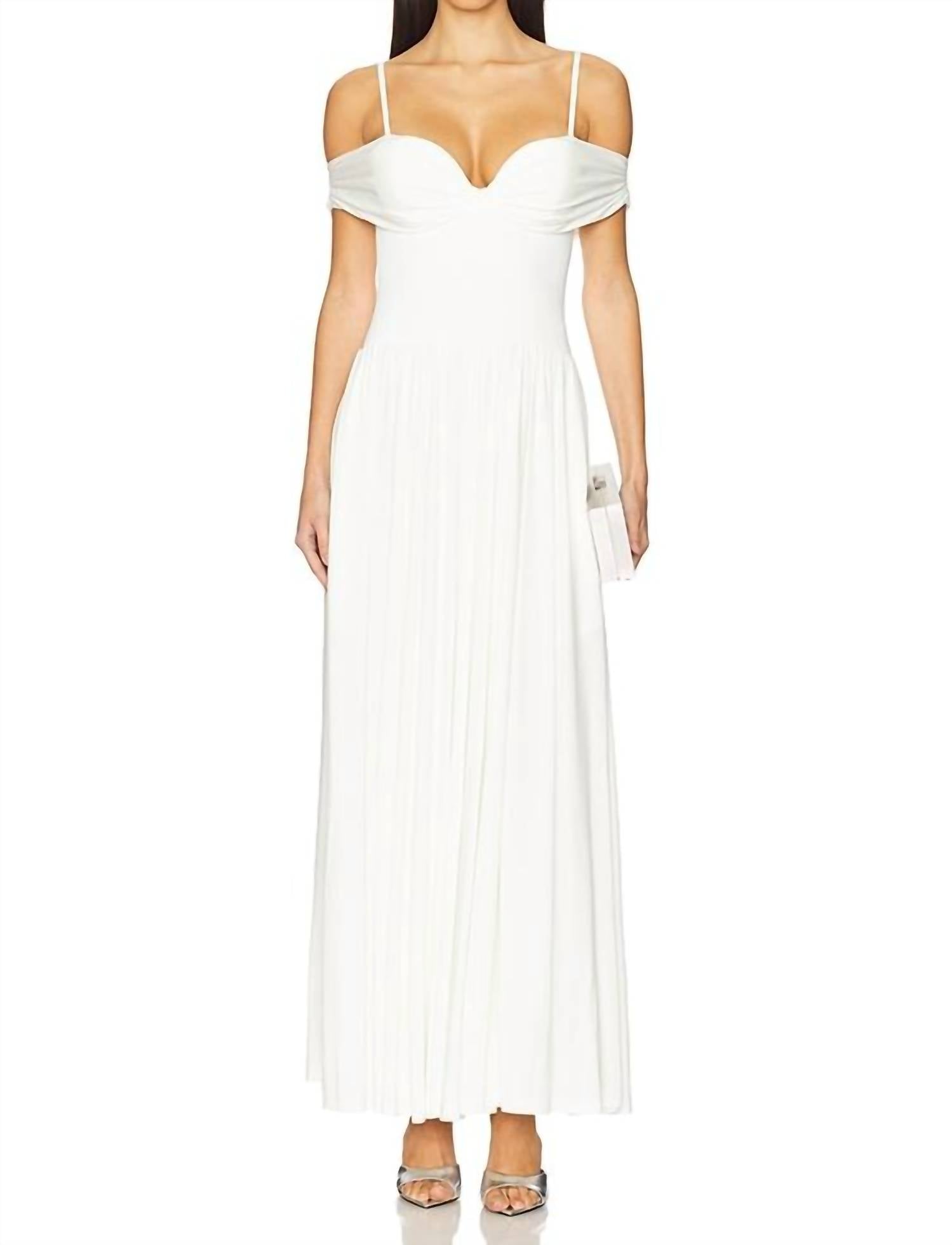 SIMKHAI Amarantha off shoulder dress in ivory - women's dress