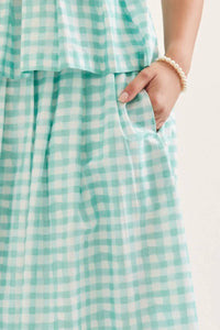 Entro - Gingham Midi Skirt Set
