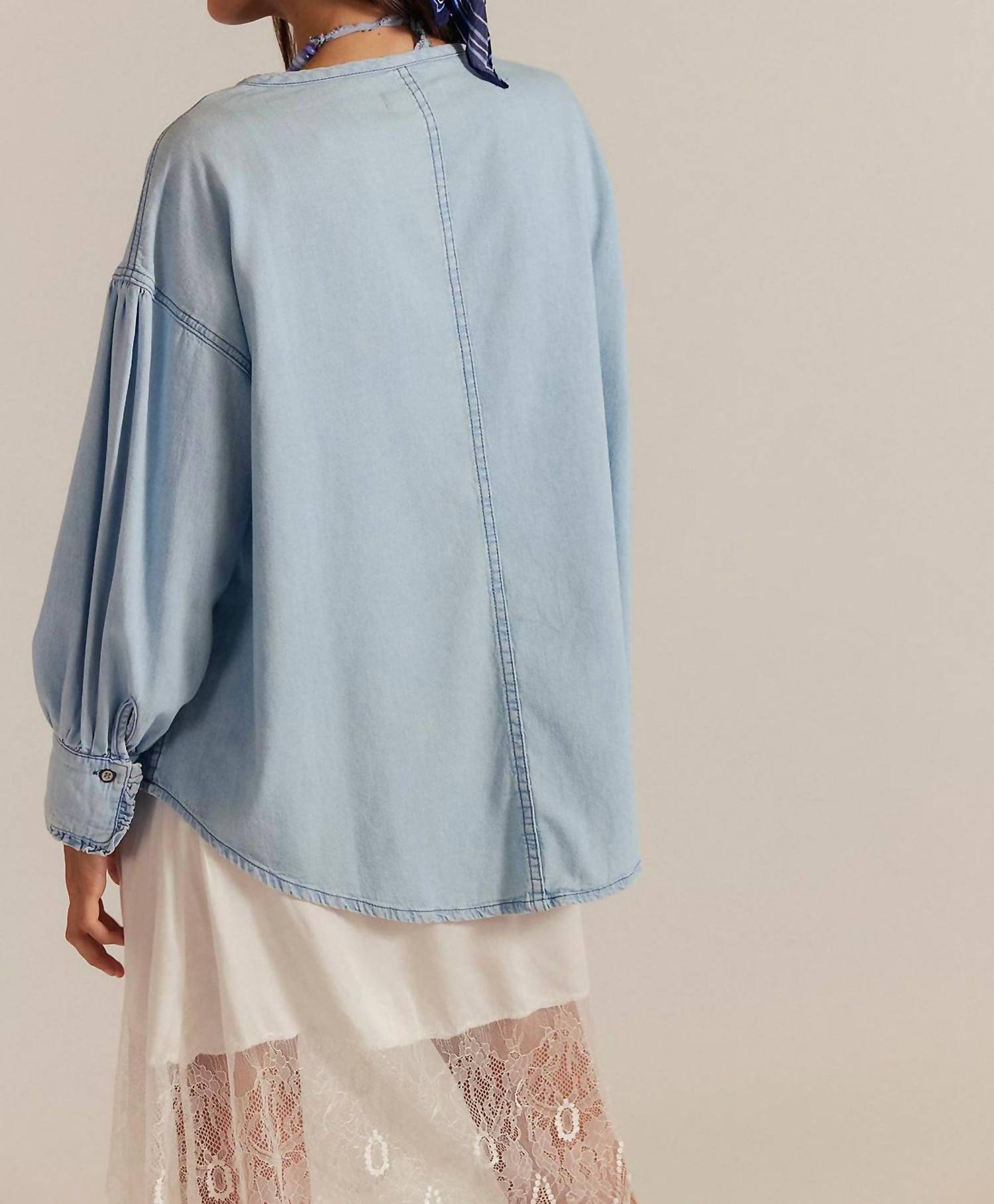 Free People - Dreaming Denim Pullover Top