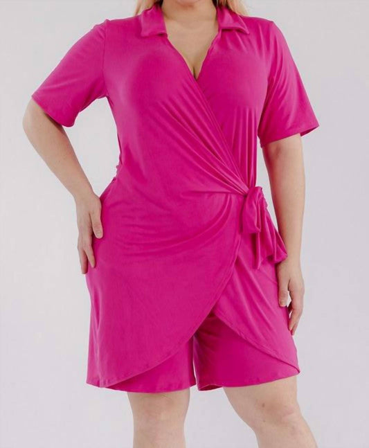 Karen T Design - Modern Wrap Romper With Tie Waist