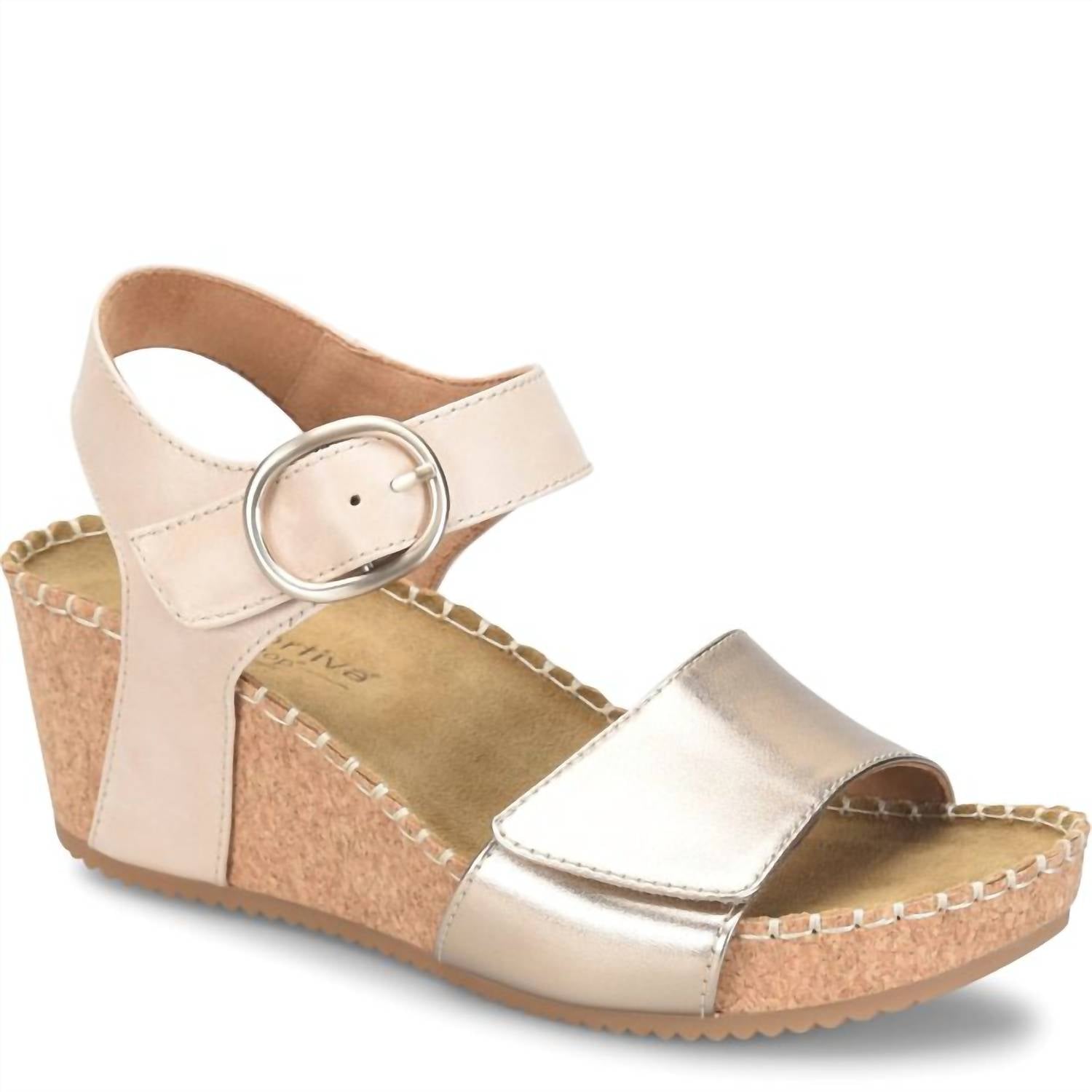 Comfortiva Women's Eldorah Sandal - Medium in gold beige - women's sandal