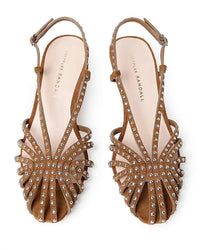 Loeffler Randall Women's Priscilla Lattice Heeled Slingback Sandals in cacao silver - women's sandal - view 4