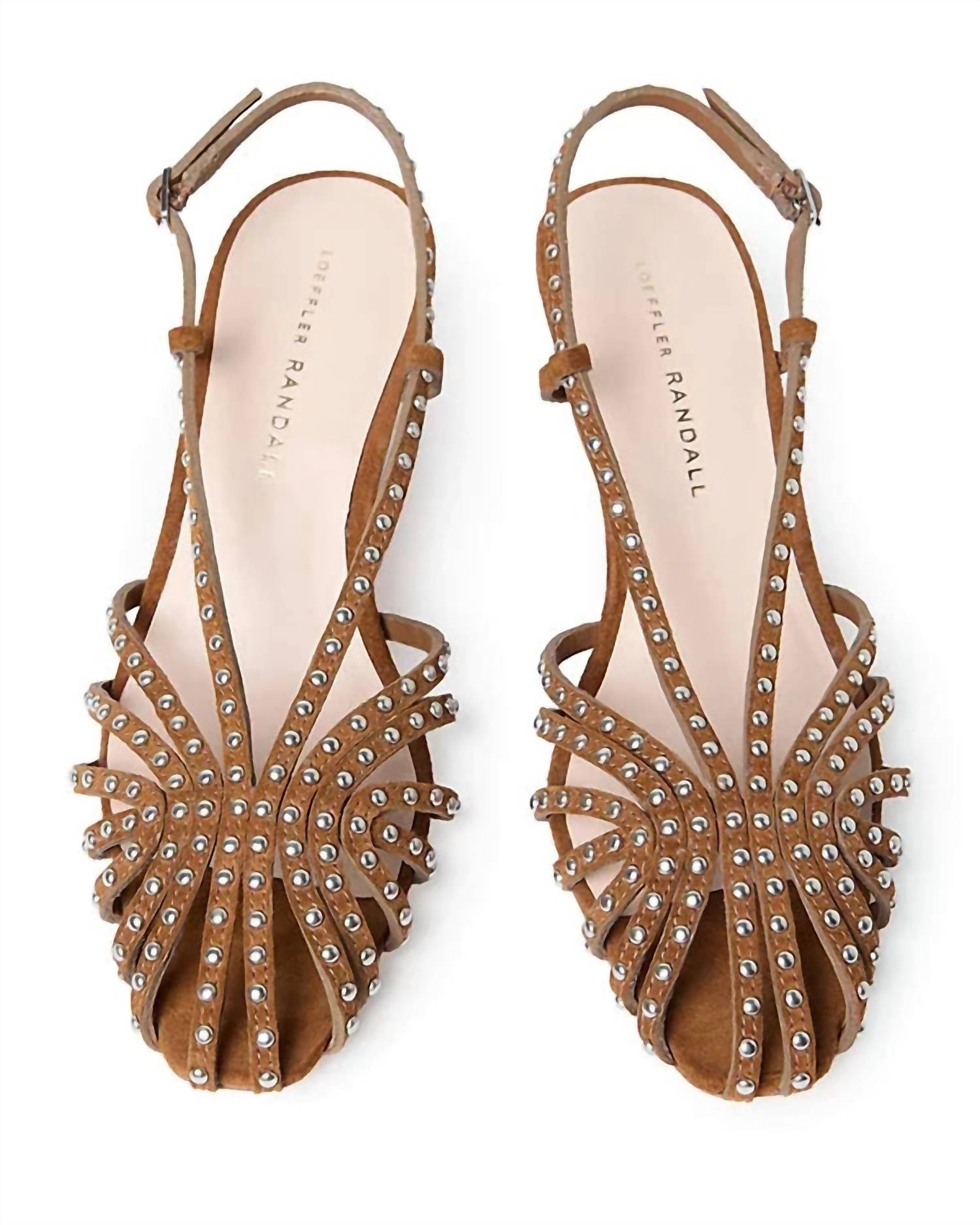 Loeffler Randall Women's Priscilla Lattice Heeled Slingback Sandals in cacao silver - women's sandal - view 4