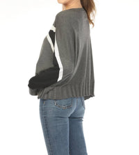 Planet By Lauren G. - Mini Triangle Crew Neck Sweater Top