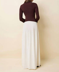 SOLID & STRIPED Soglio Long Sleeve Dress in raisin brown - women's dress - detail view