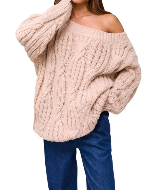 Le Lis - Off Shoulder Cable Sweater