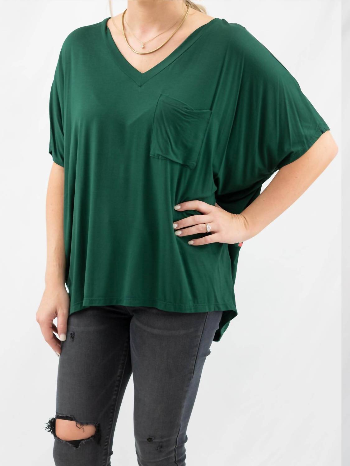 Adrienne - Soft Drape Pocket Tee