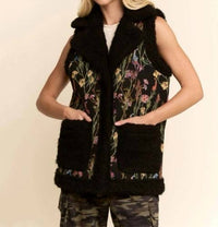 Davi & Dani - Floral Faux Fur Vest