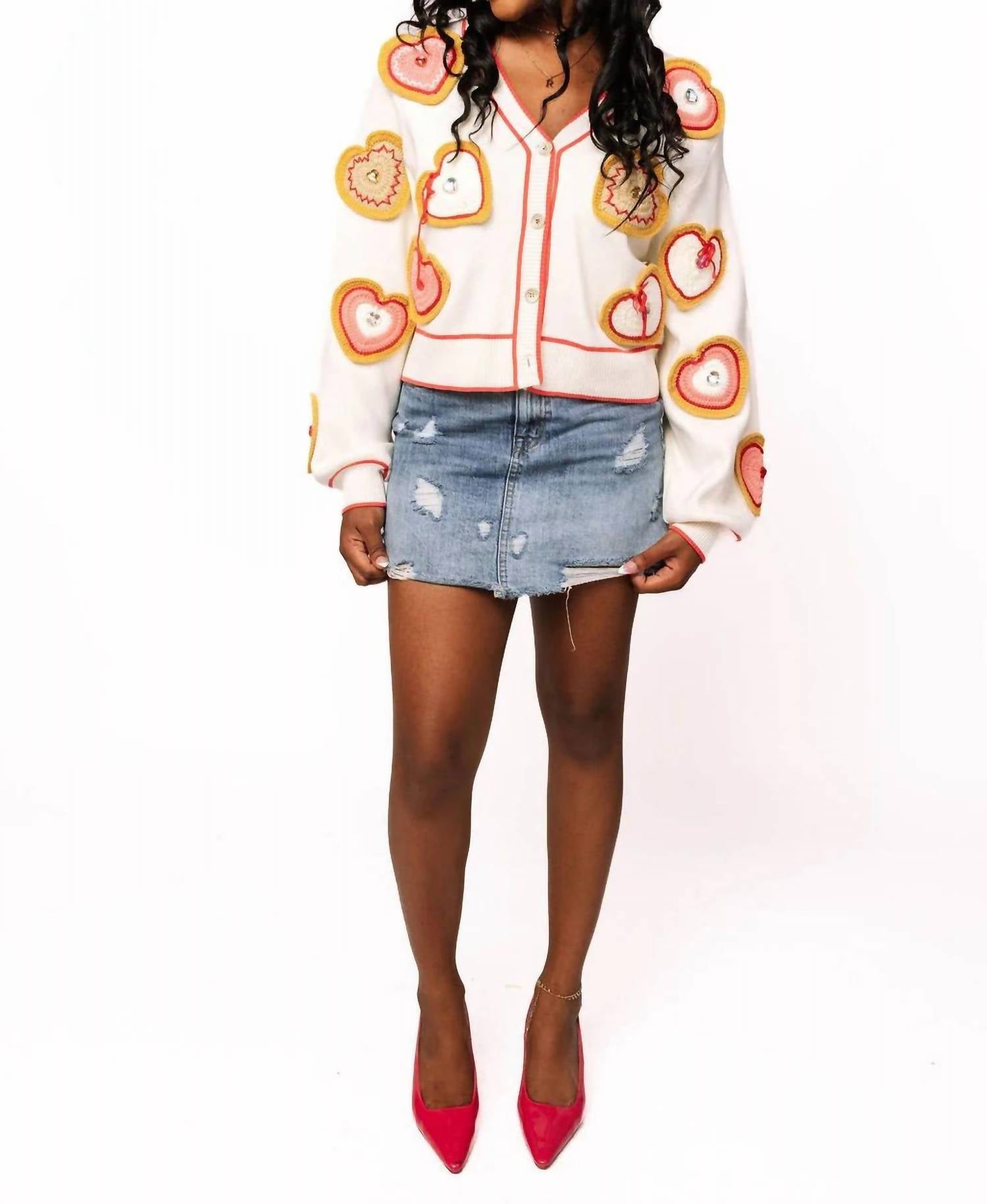 Queen Of Sparkles - Knit Valentine's Cardigan