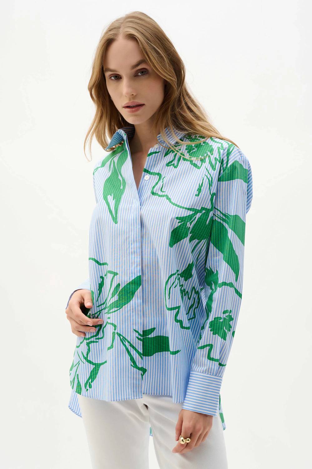 Joseph Ribkoff - Cotton Striped Floral Blouse