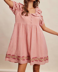 Listicle - Women's Embroidered Babydoll Dress