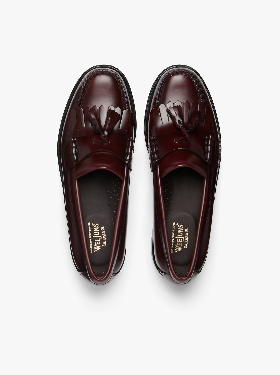 Weejuns Men's Layton Kiltie Loafers in burgandy - men's loafer - detail view