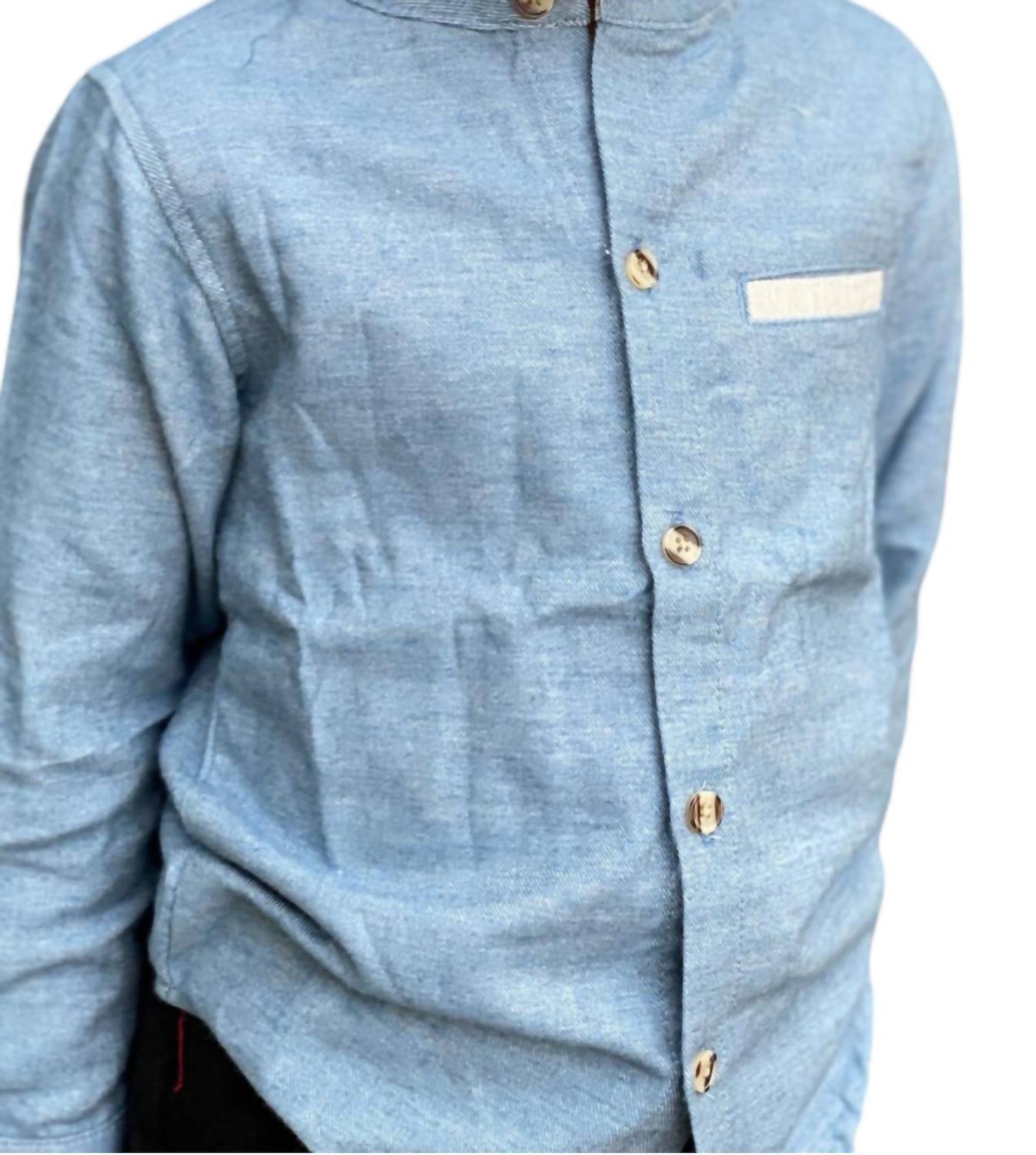 Me & Henry - Boy's Atoka Round Collar Woven Long Sleeve Shirt