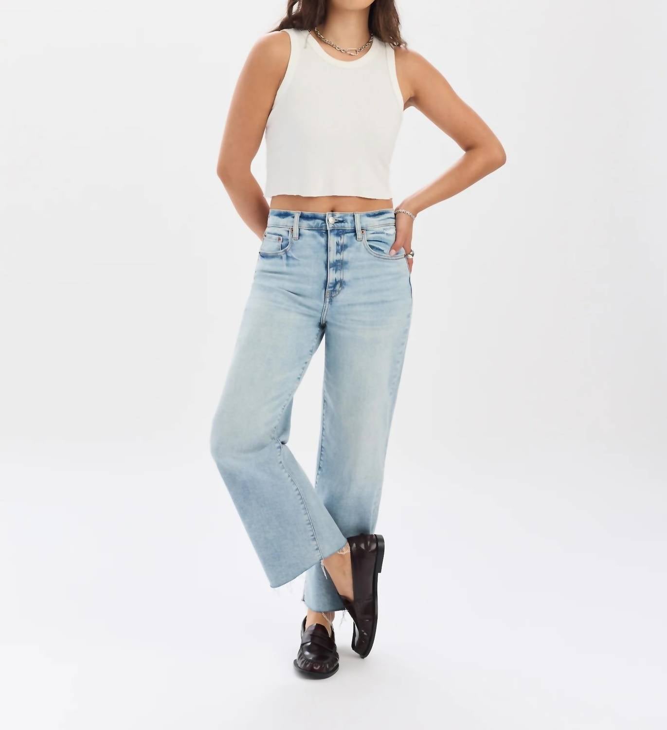 Daze - Pleaser High Rise Wide Ankle Jeans
