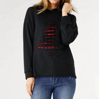 Coco + Carmen - Spruce Christmas Tree Cutwork Hooded Top