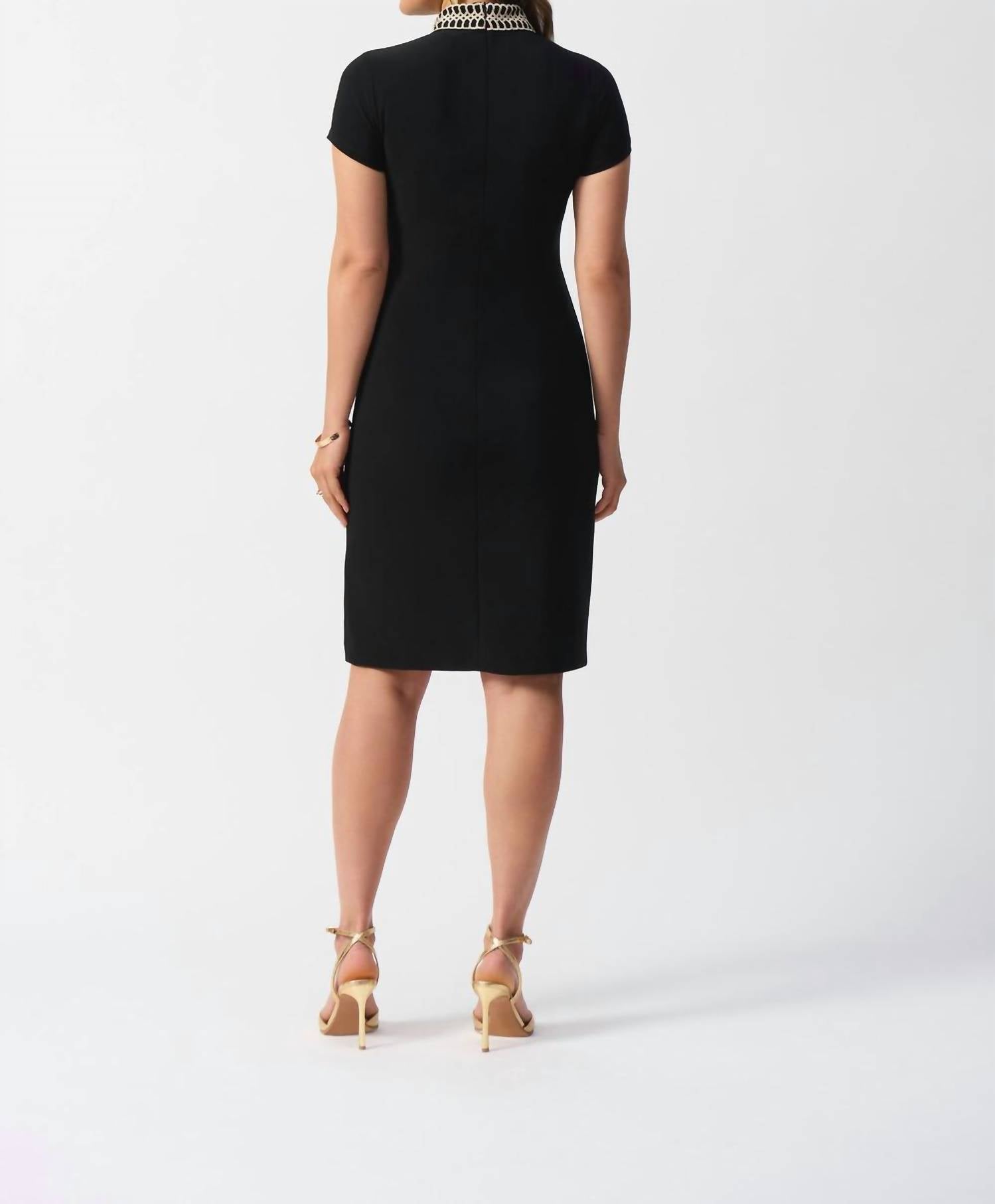 Joseph Ribkoff - Embellished High-neck Sheath Dress