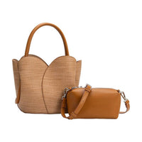 Melie Bianco - Women's Tulip Raffia Embossed Recycled Top Handle Bag