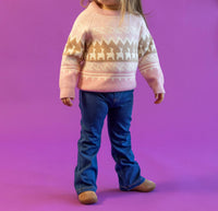 Deux Par Deux - Kid's Llama Jacquard Sweater