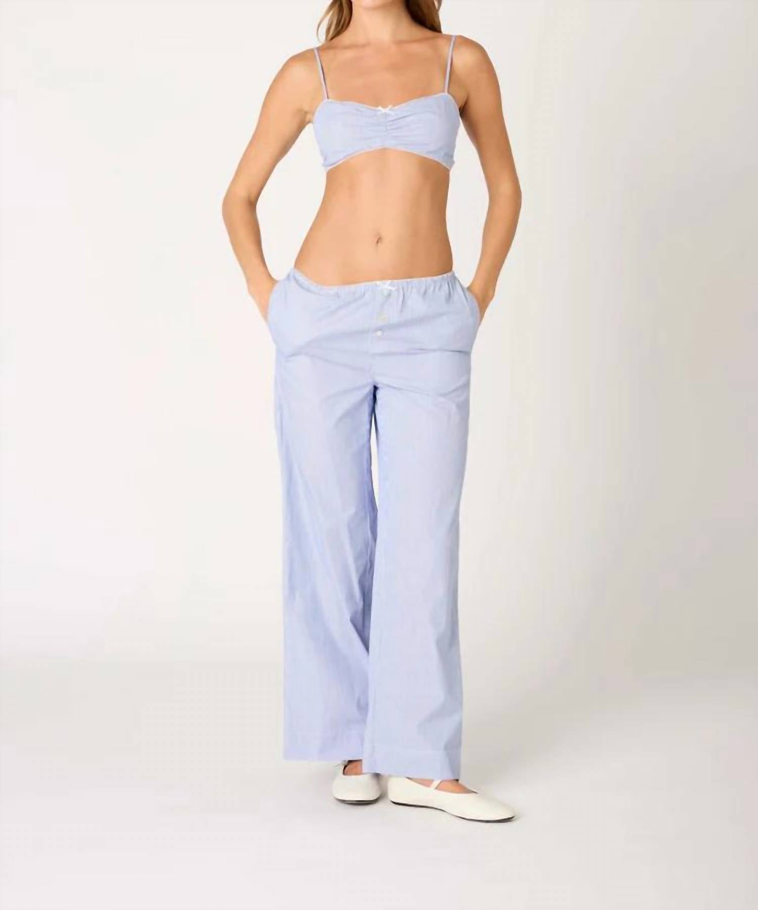 Nia - Stripe Bralette And Pant Set