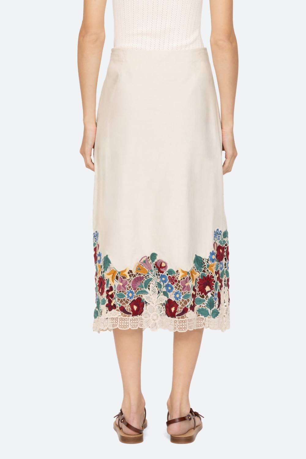 Sea - Katharine Embroidery Tie Skirt