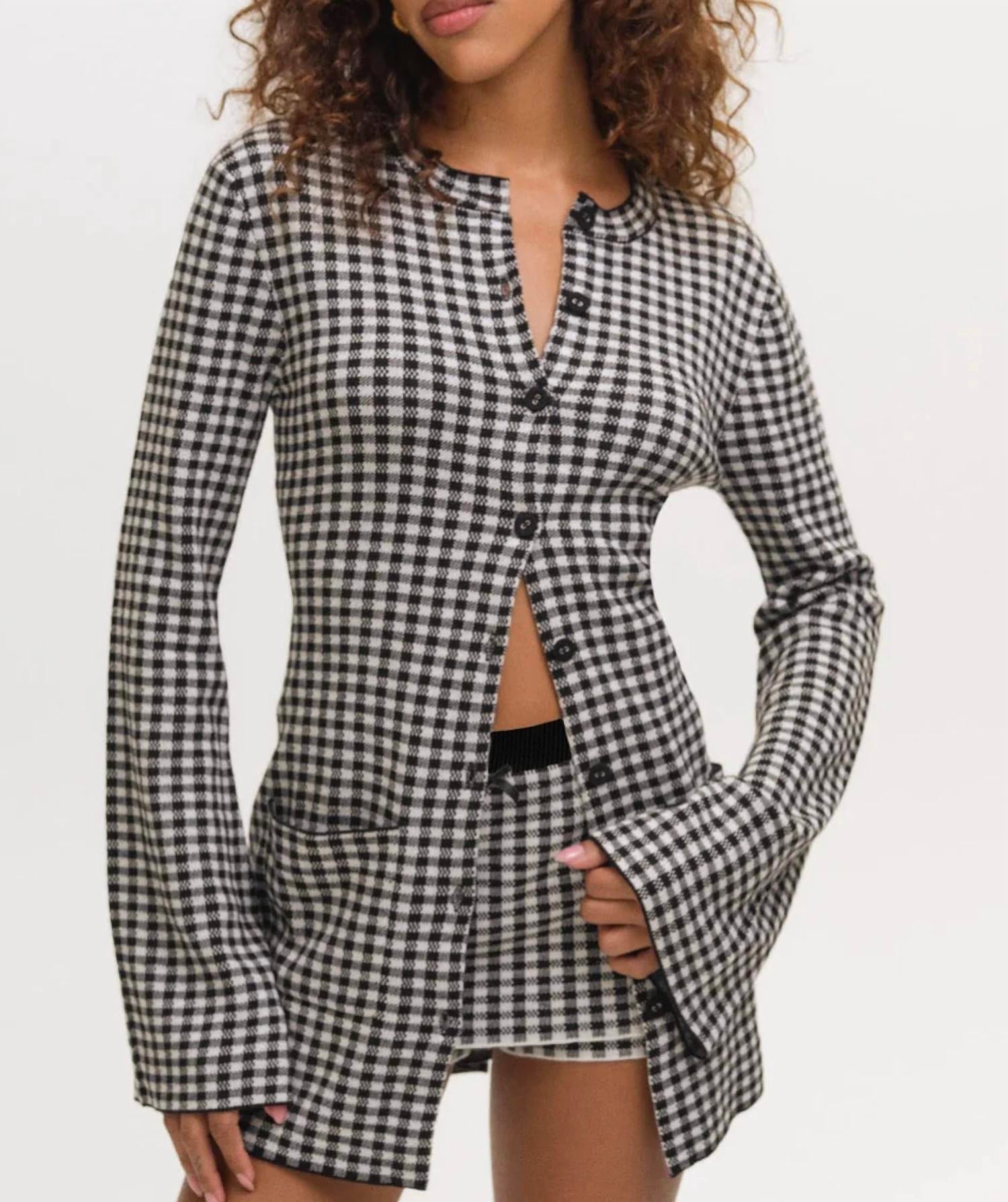For Love & Lemons - Gingham Knit Jacket