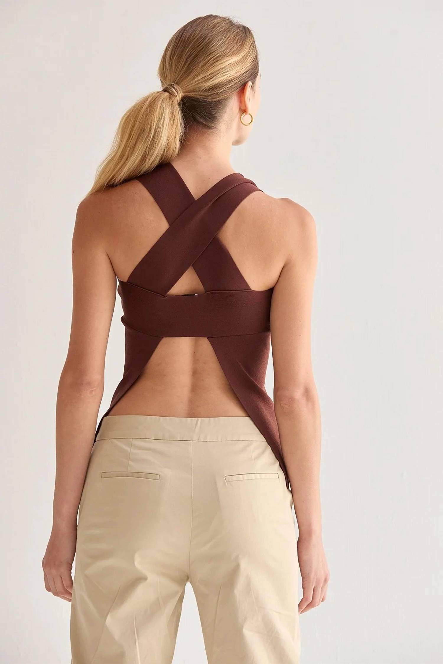 Crescent - Sofie Crossed Back Detail Top