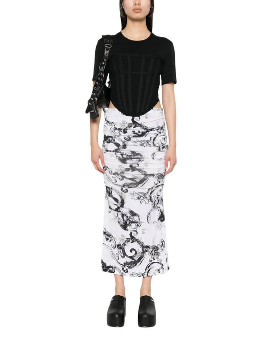 Versace - WATERCOLOR COUTURE LONG SKIRT