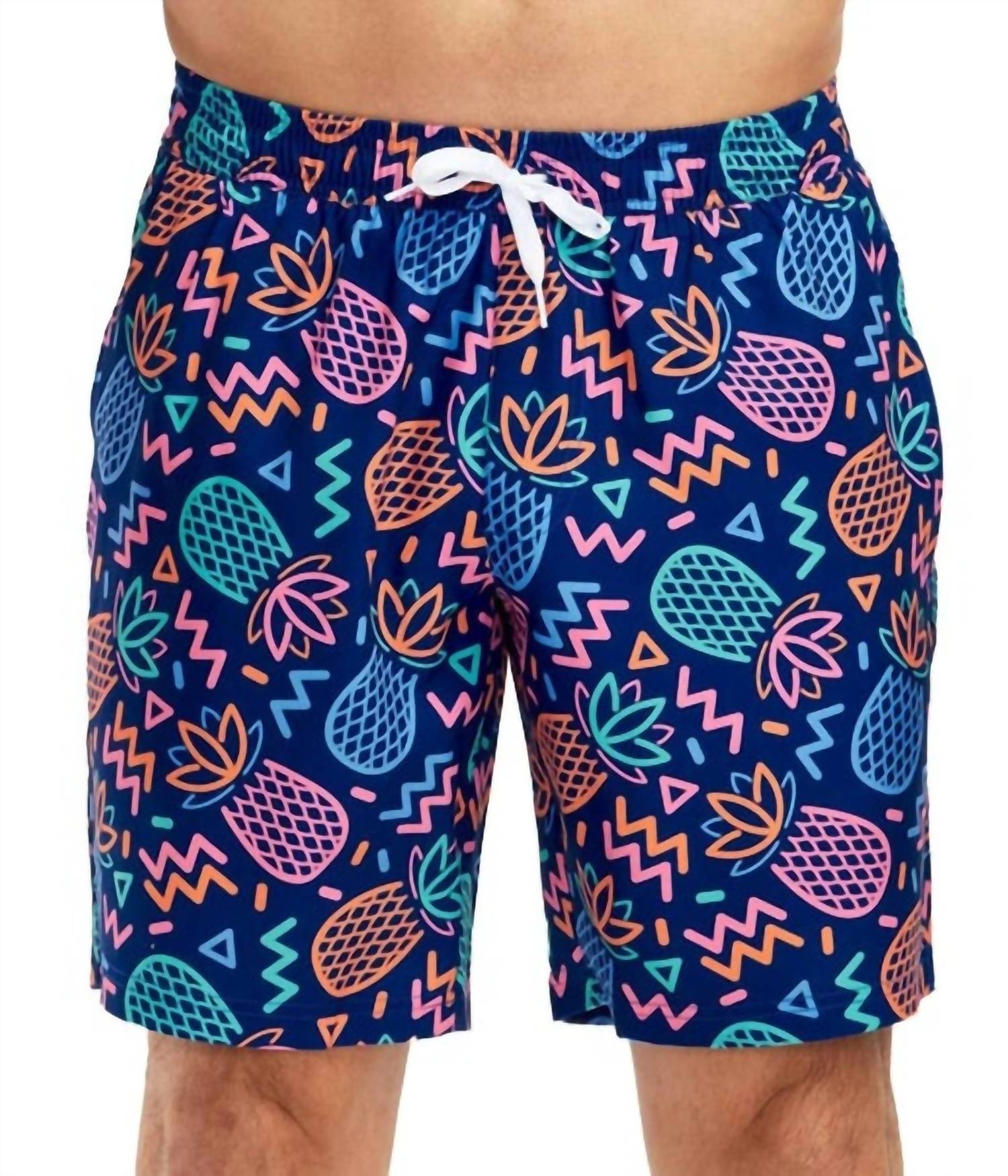 Tipsy Elves Party Pineapple Stretch Swim Trunks in multi - men's swimwear
