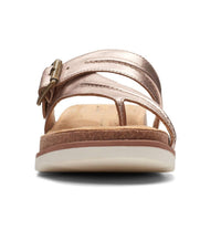 Clarks Women's Brynn Madi Flat Sandal in rose gold leather - women's sandal - view 4
