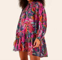 FARM RIO Rainbow Macaw Mini Dress in multi - women's dress - view 4