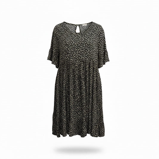 Chris & Carol - Ditsy Floral Print Mini Dress With Ruffle Sleeve