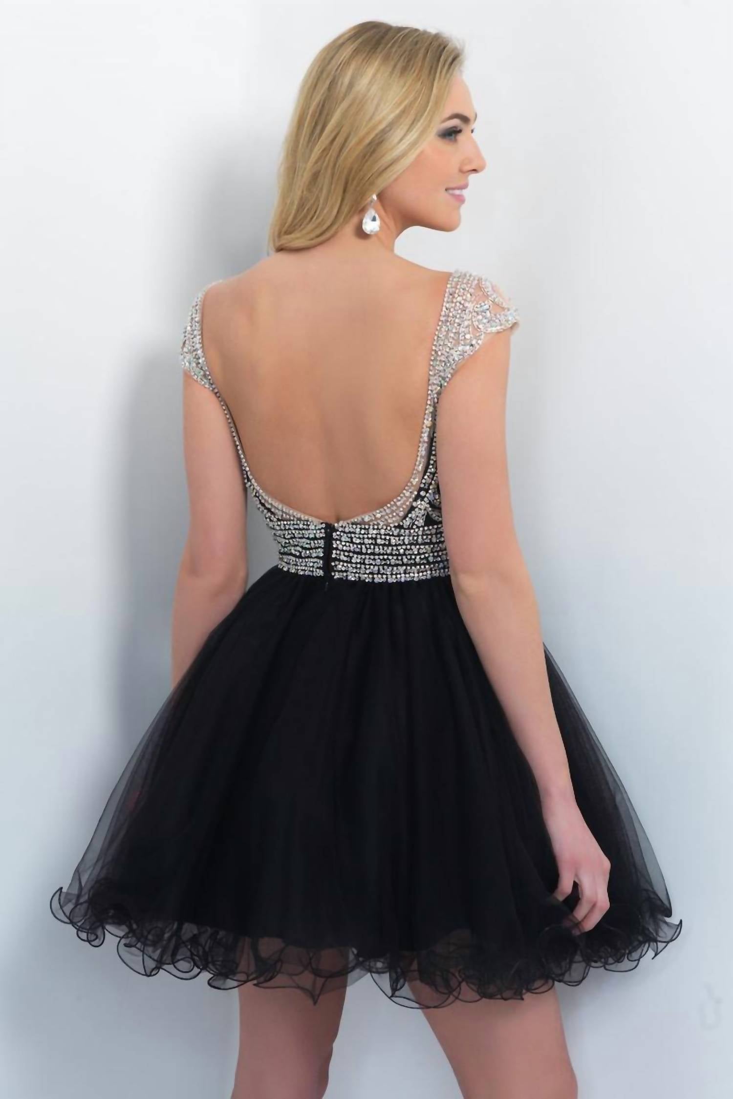 Blush Prom - Beaded Tulle Cocktail Dress