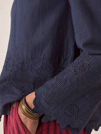 Maison Hotel Arbind Blouse in blue - women's blouse - alternate view