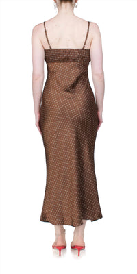 CIAO LUCIA Leo Satin Midi Dress in siena - women's dress - alternate view