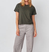 Sundry Short Sleeve Boxy Crew Tee in signature green - women's t-shirt
