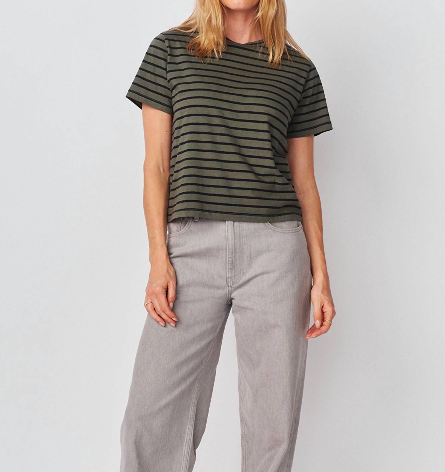 Sundry Short Sleeve Boxy Crew Tee in signature green - women's t-shirt