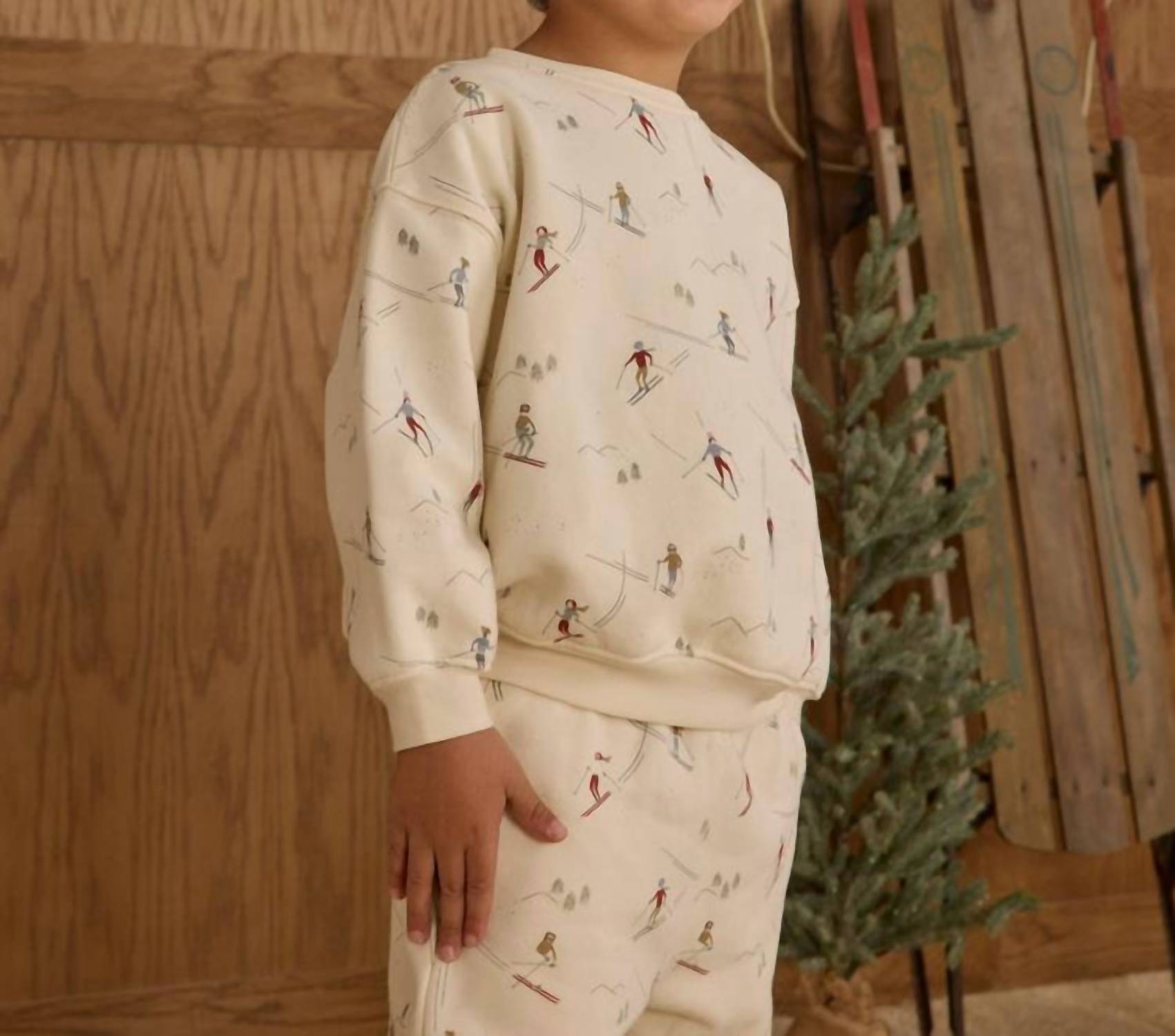 Rylee + Cru Relaxed Sweatshirt in skiers - kids' sweater - detail view