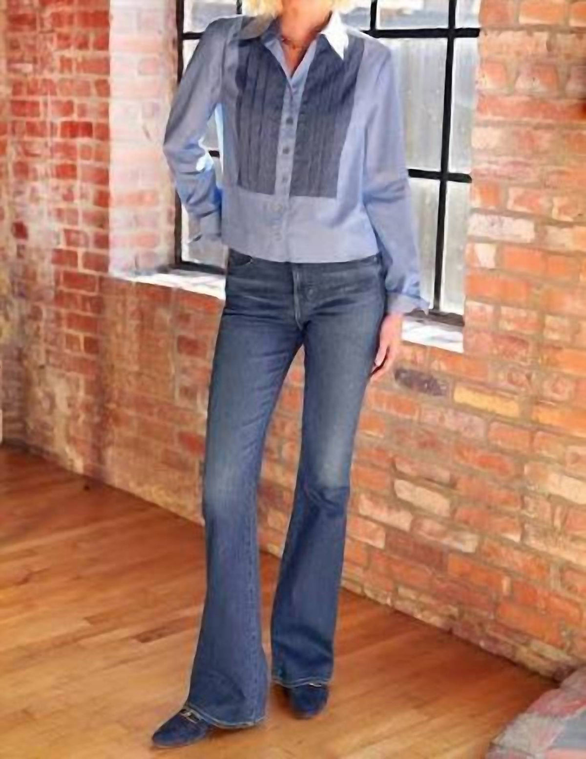 Finley - Crop Tux Combo Shirt