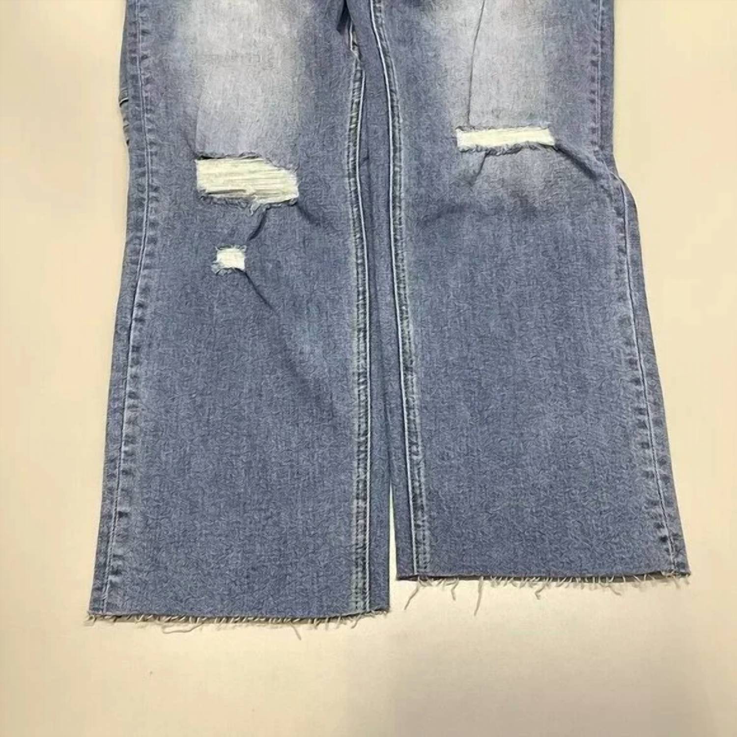 Bayeas - Women's High Rise Slim Straight Jeans With Raw Hem