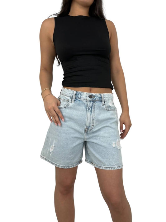 Hidden - Distressed Straight Leg Denim Shorts