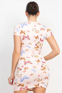 Iris - Butterfly Printed Mini Dress