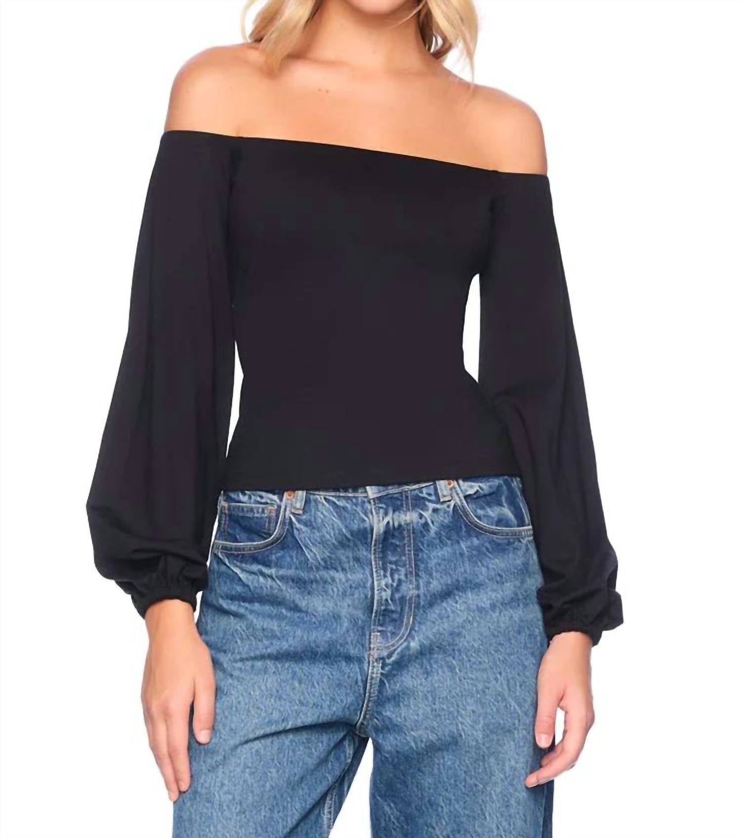 Susana Monaco - Off-Shoulder Poet Sleeve Top