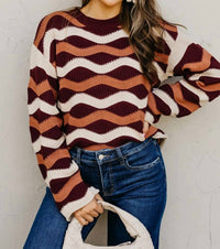She + Sky - Wavy Stripe Sweater